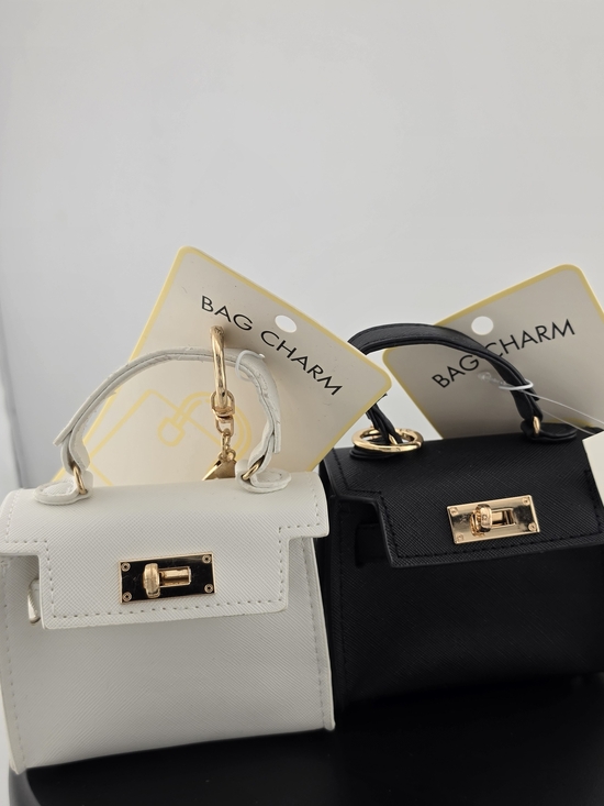 Handbags - Luxury Mini Bag Charm Keychain - White Or Black
